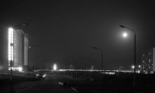 Brücke nachts Zollrain/Zscherbener Str.